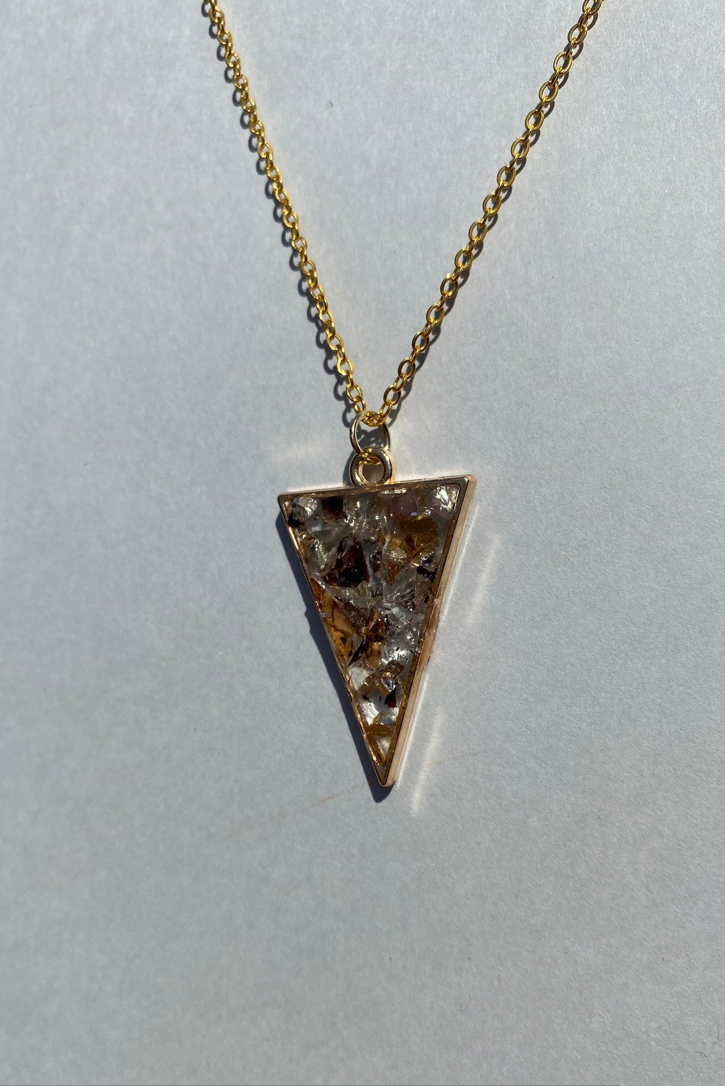 Enchanting Triangle Shimmering Golden Necklace