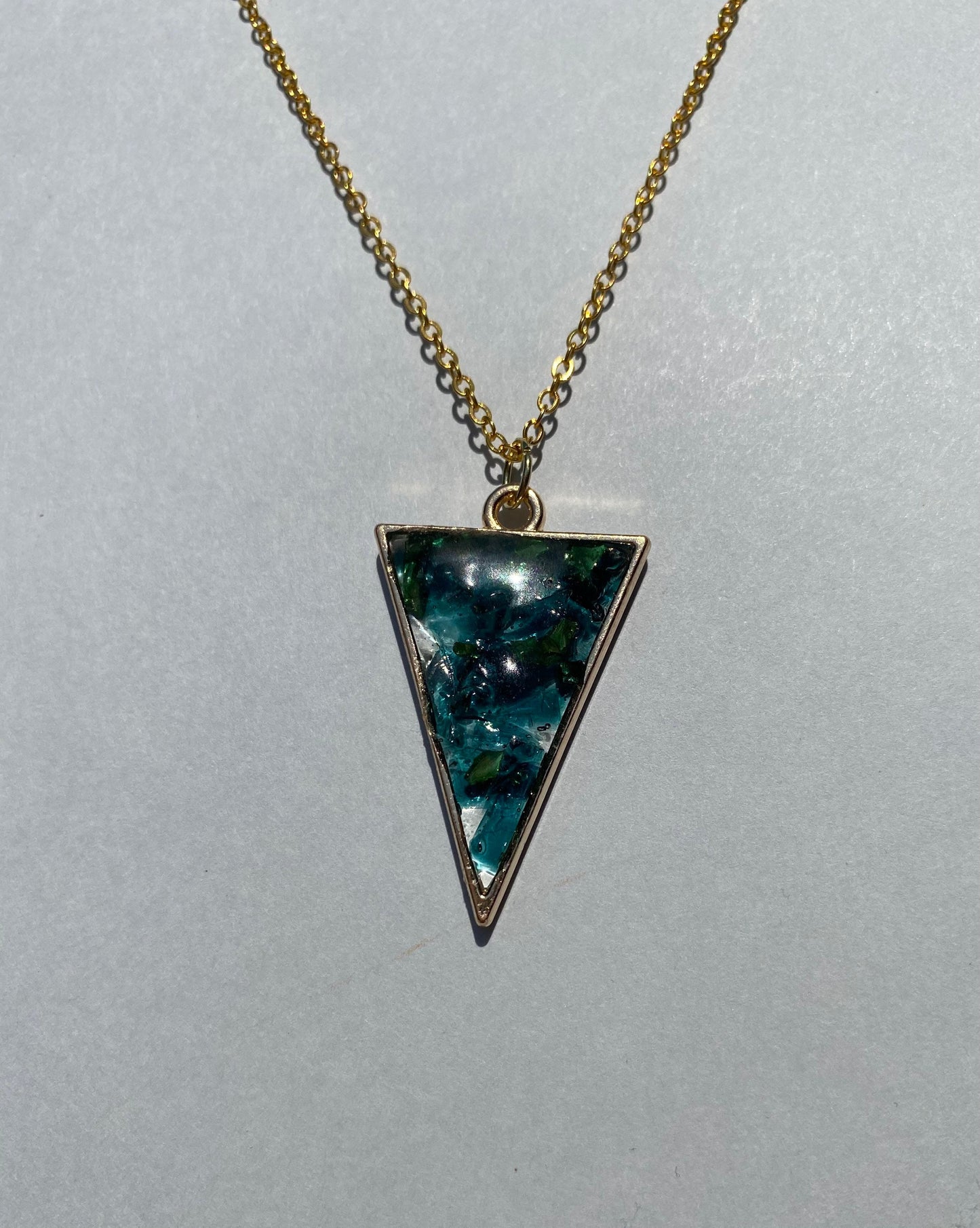 Teal, Green and Golden Necklace