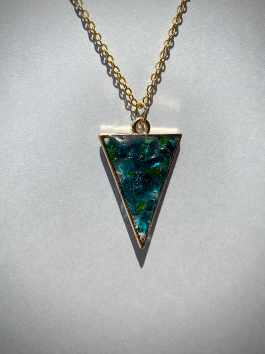 Teal, Green and Golden Necklace