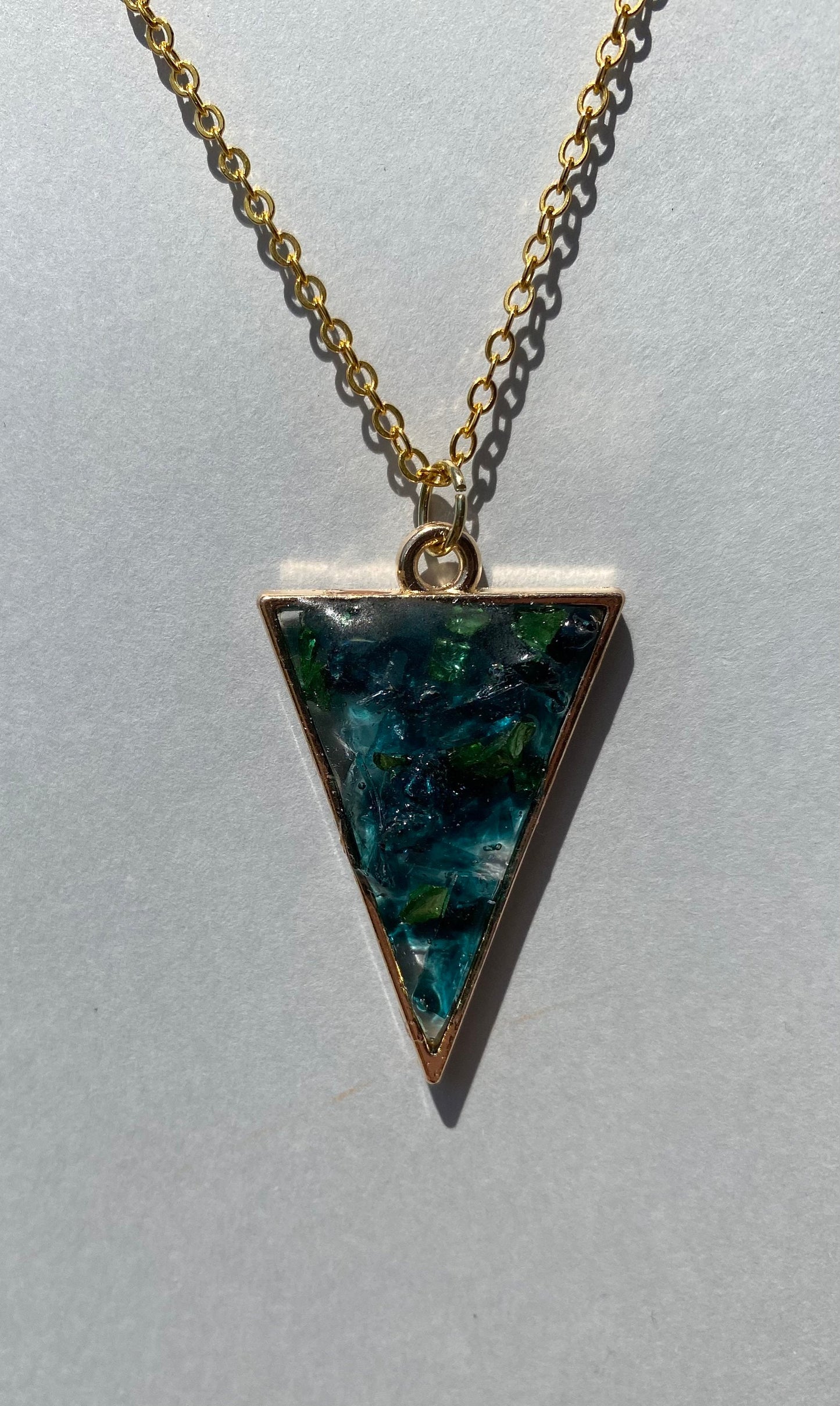 Teal, Green and Golden Necklace