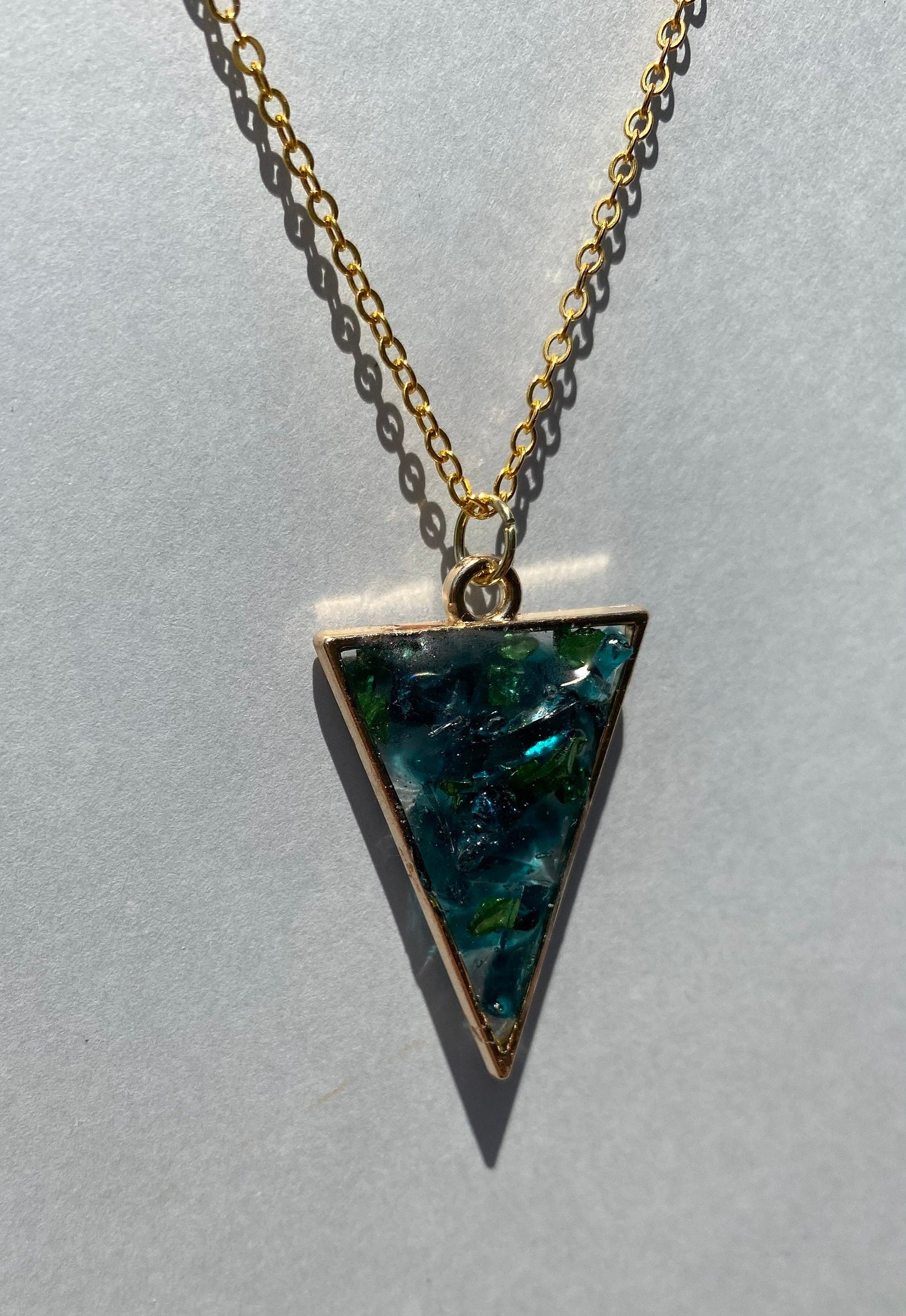 Teal, Green and Golden Necklace