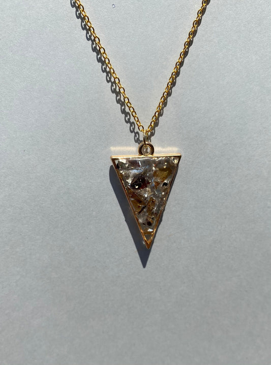 Enchanting Triangle Shimmering Golden Necklace