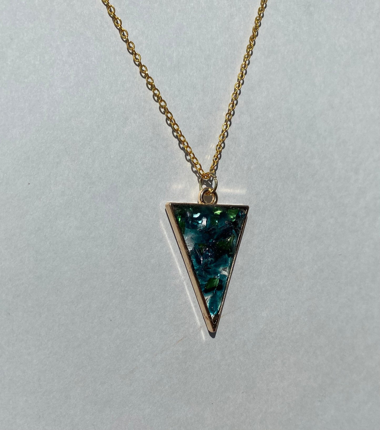 Teal, Green and Golden Necklace