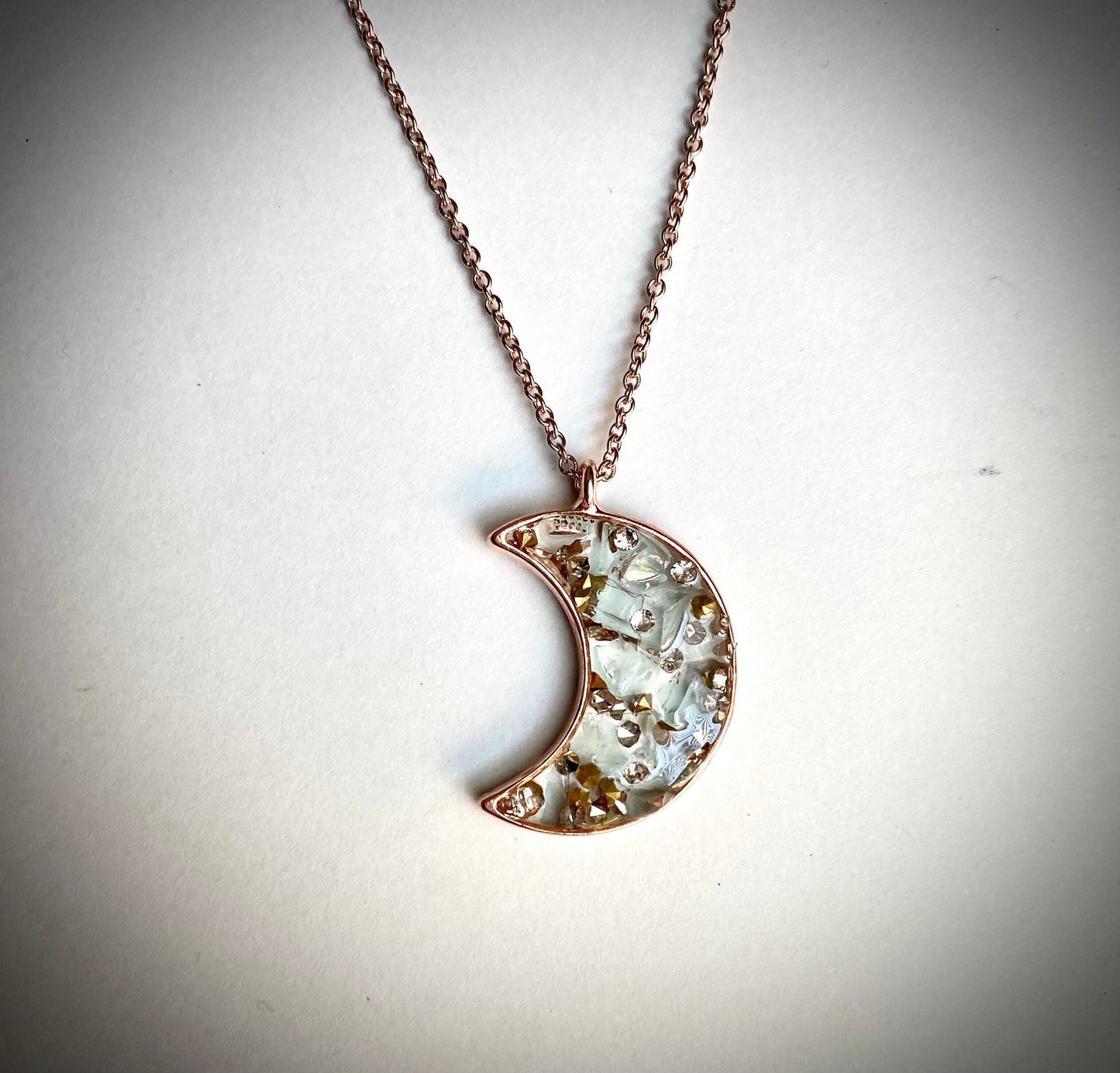 Clear Moon Necklace Celestial Gift