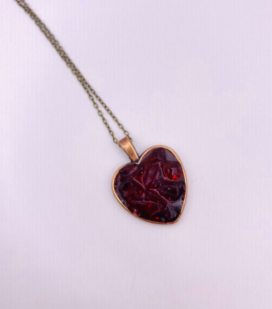 Red Perfectly Imperfect Heart Necklace