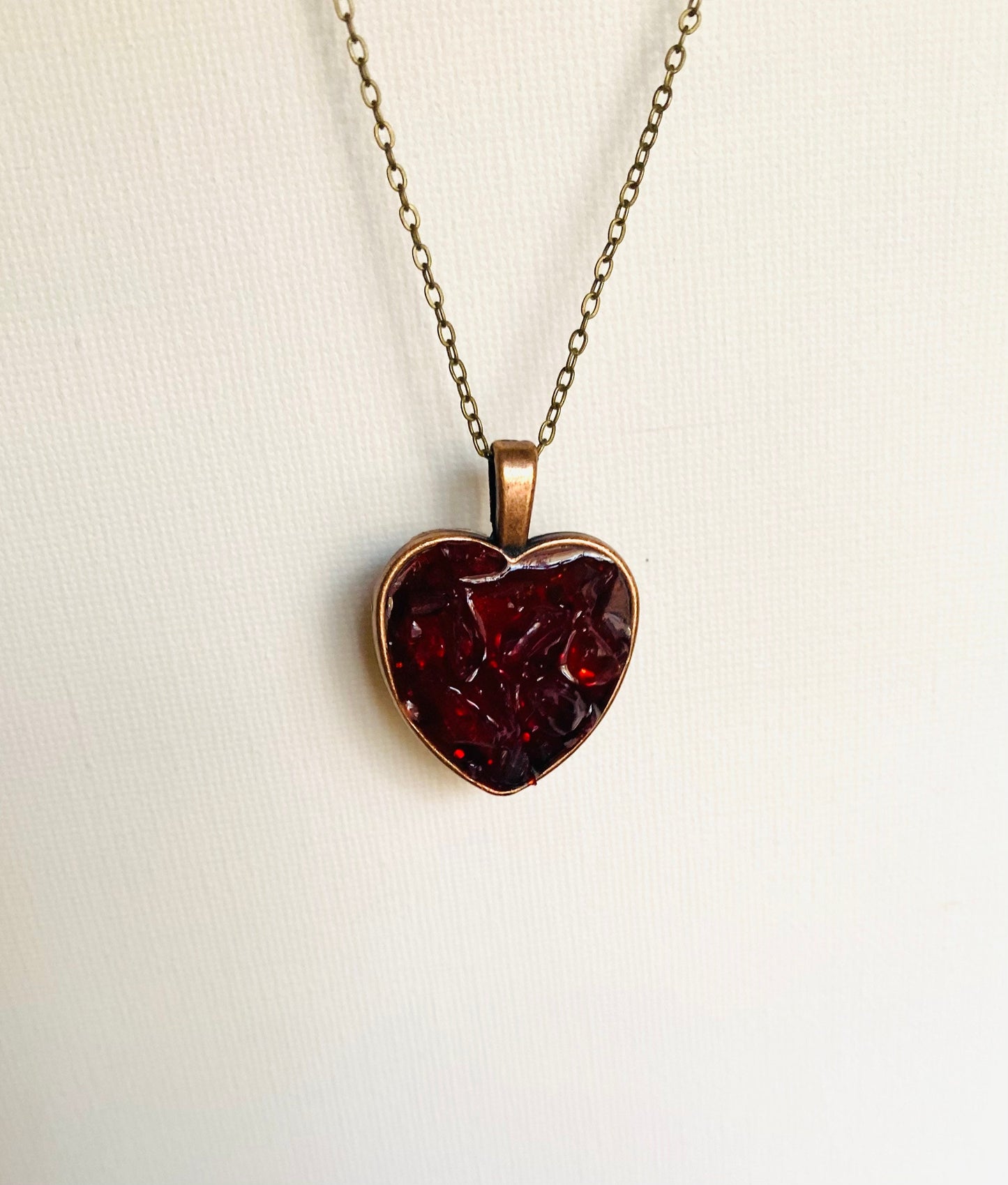 Red Perfectly Imperfect Heart Necklace