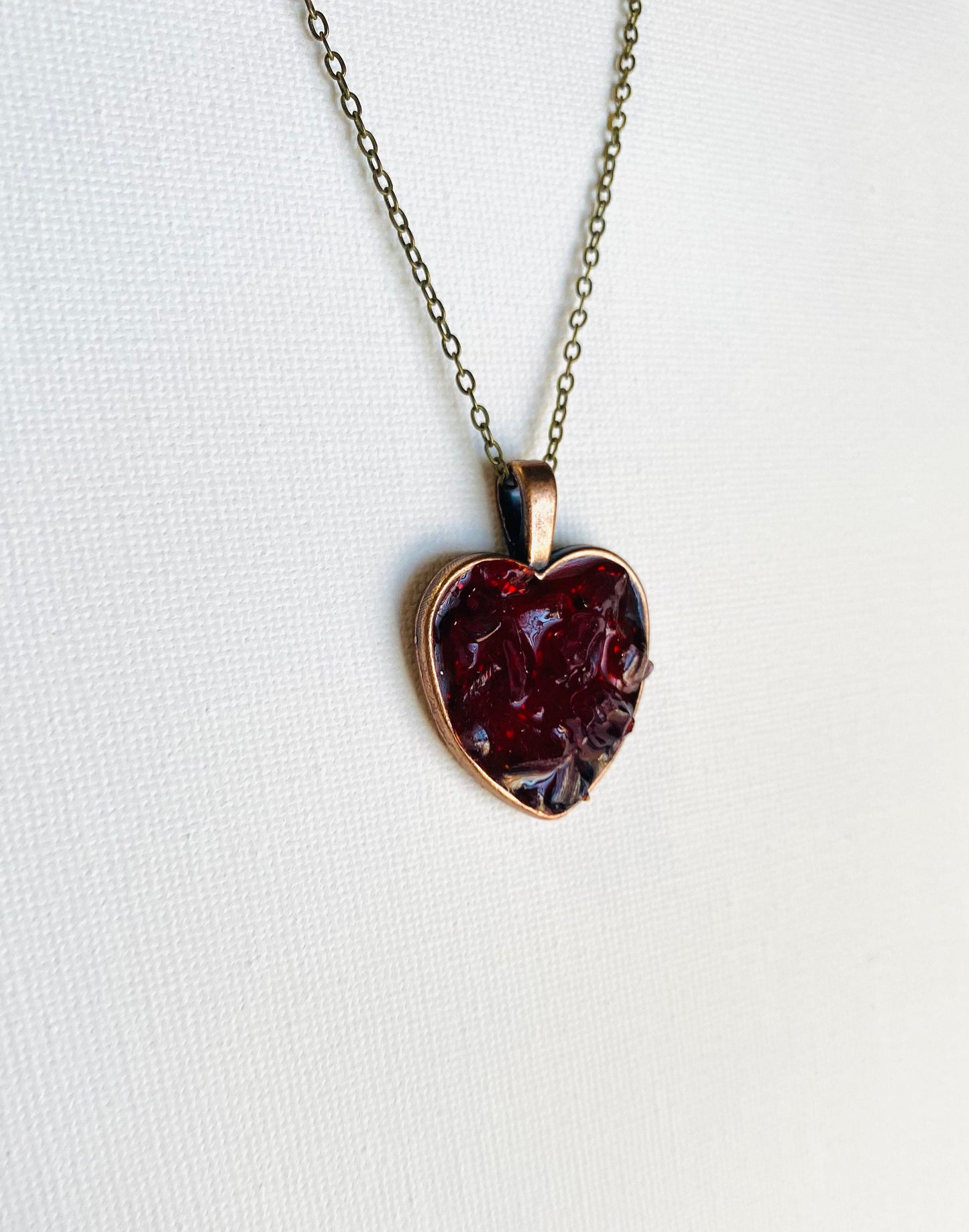 Red Perfectly Imperfect Heart Necklace