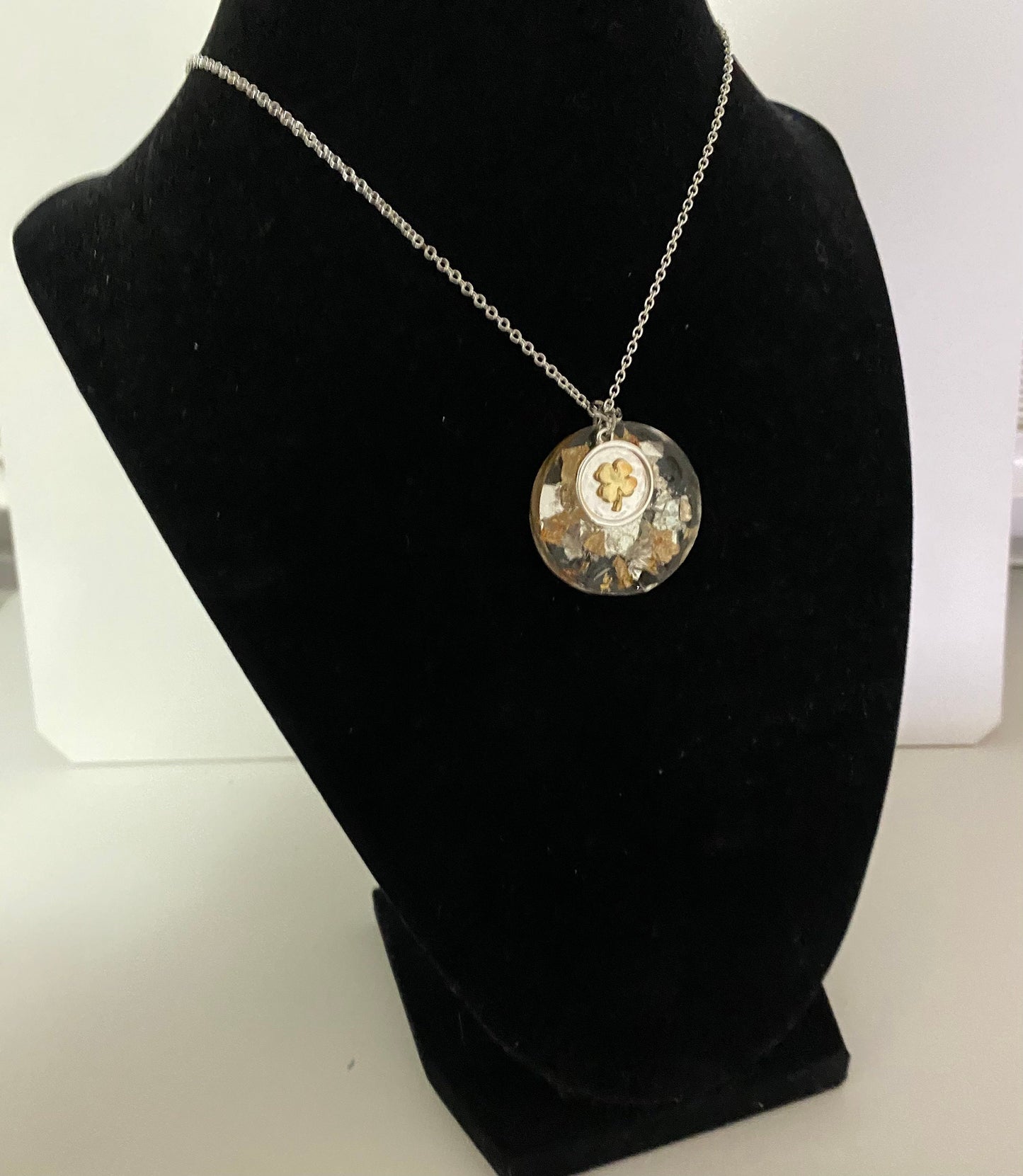 Silver and Gold Lucky Shamrock Necklace