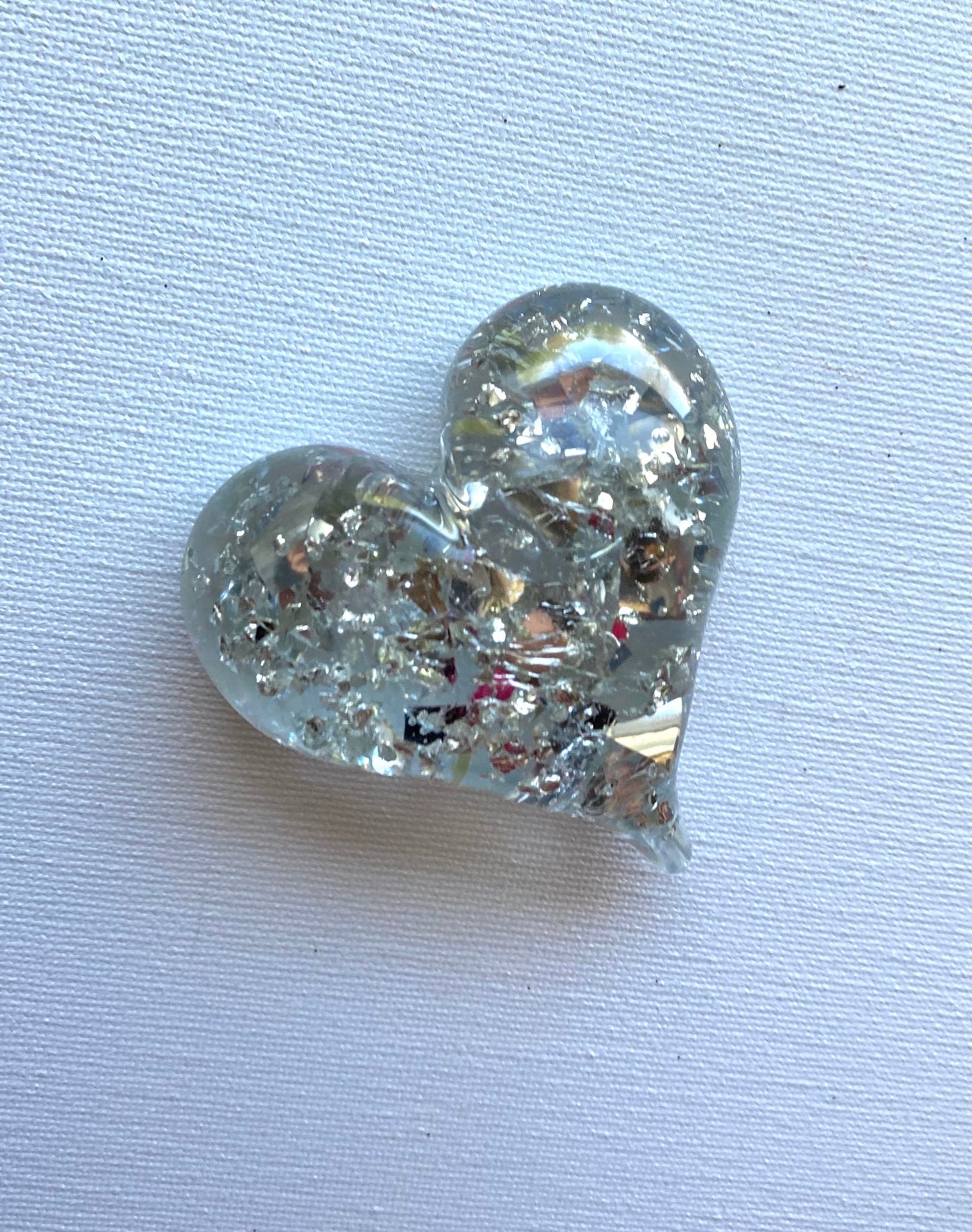 Shine and Silver Perfectly Imperfect Heart Paperweight - Medium