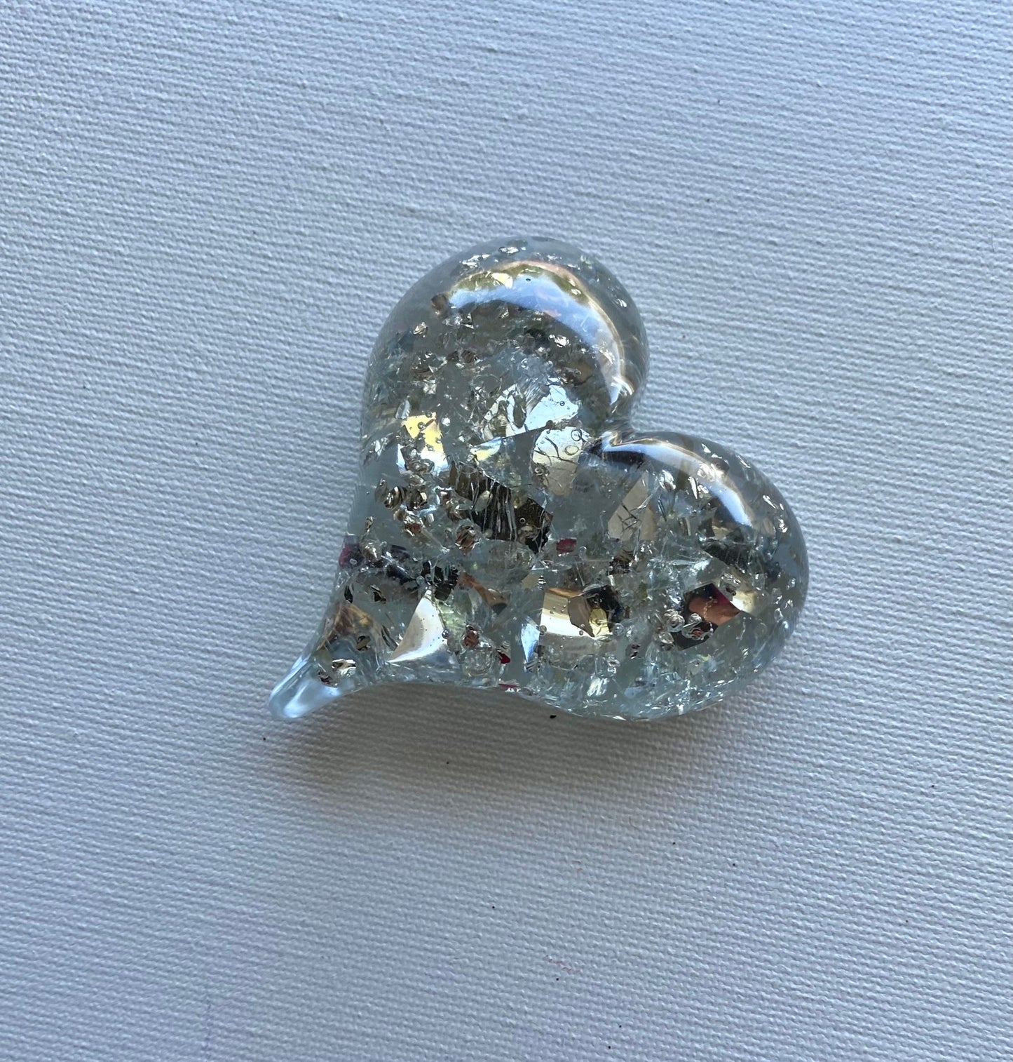 Shine and Silver Perfectly Imperfect Heart Paperweight - Medium