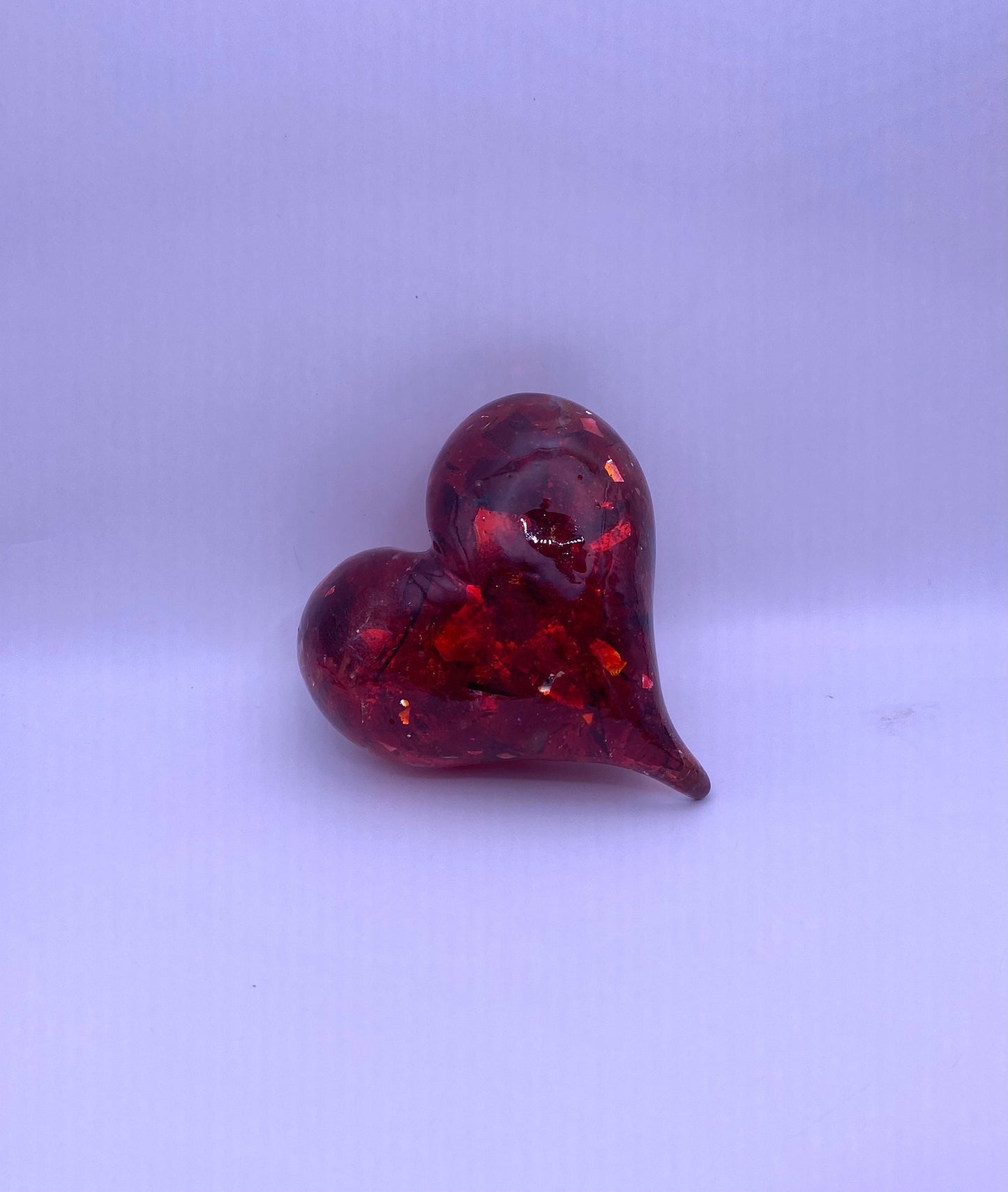 My Perfectly Imperfect Heart Paperweight made from Recycled Glass - Medium Red