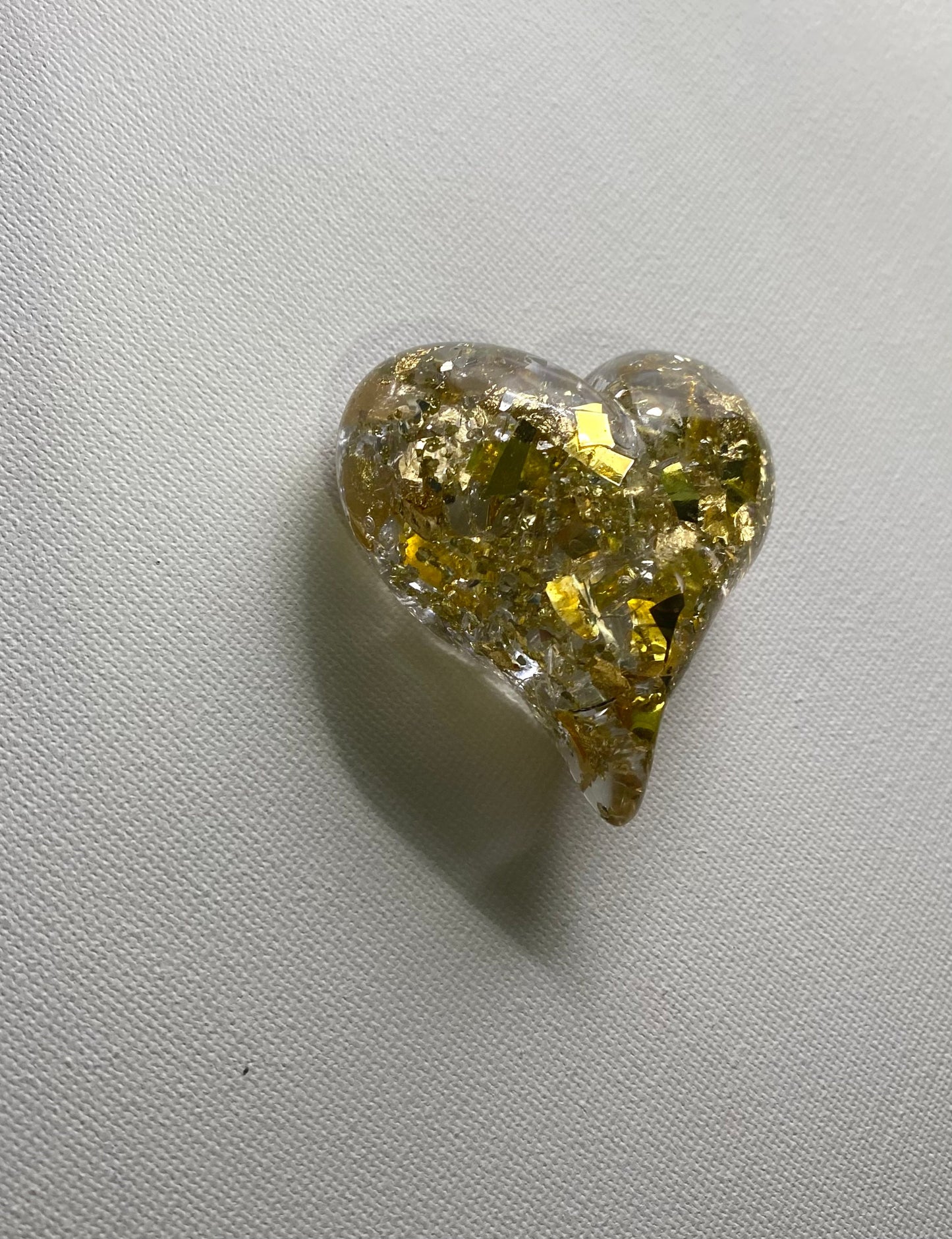 My Perfectly Imperfect Heart Paperweight made from Recycled Glass - Small Gold