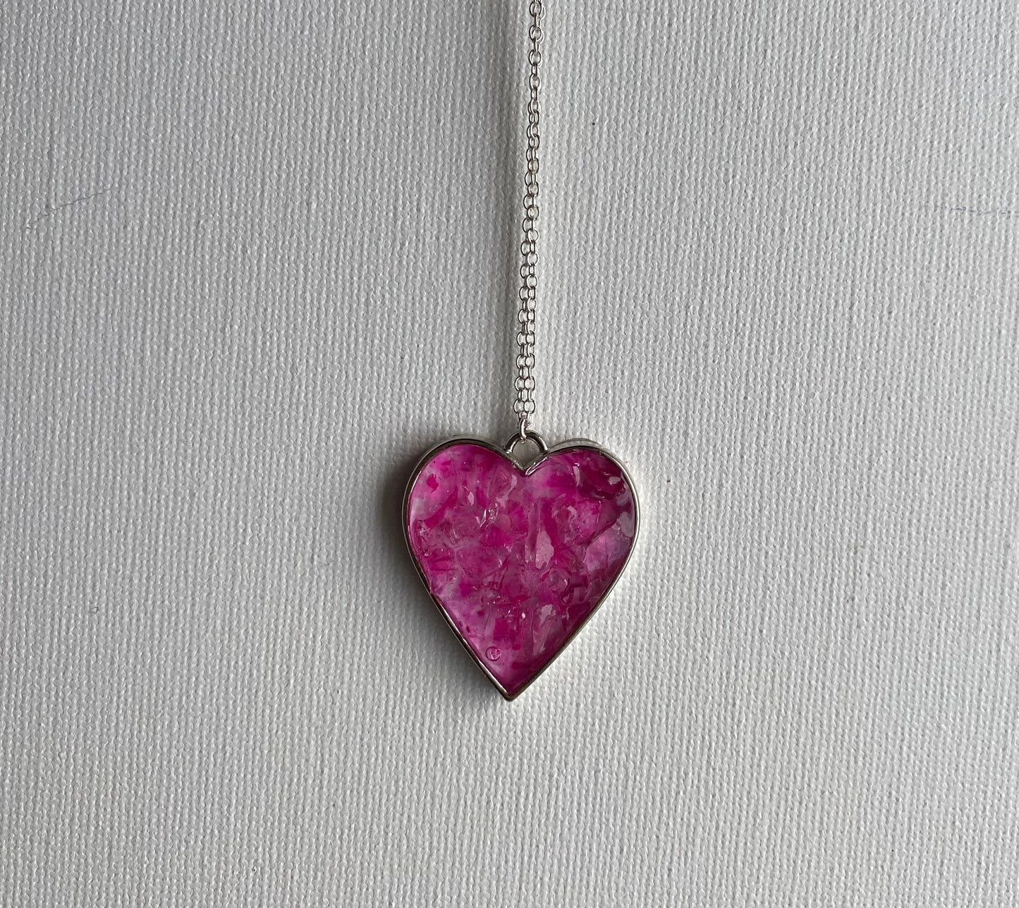 Barbiecore Heart Necklace Unique Handmade