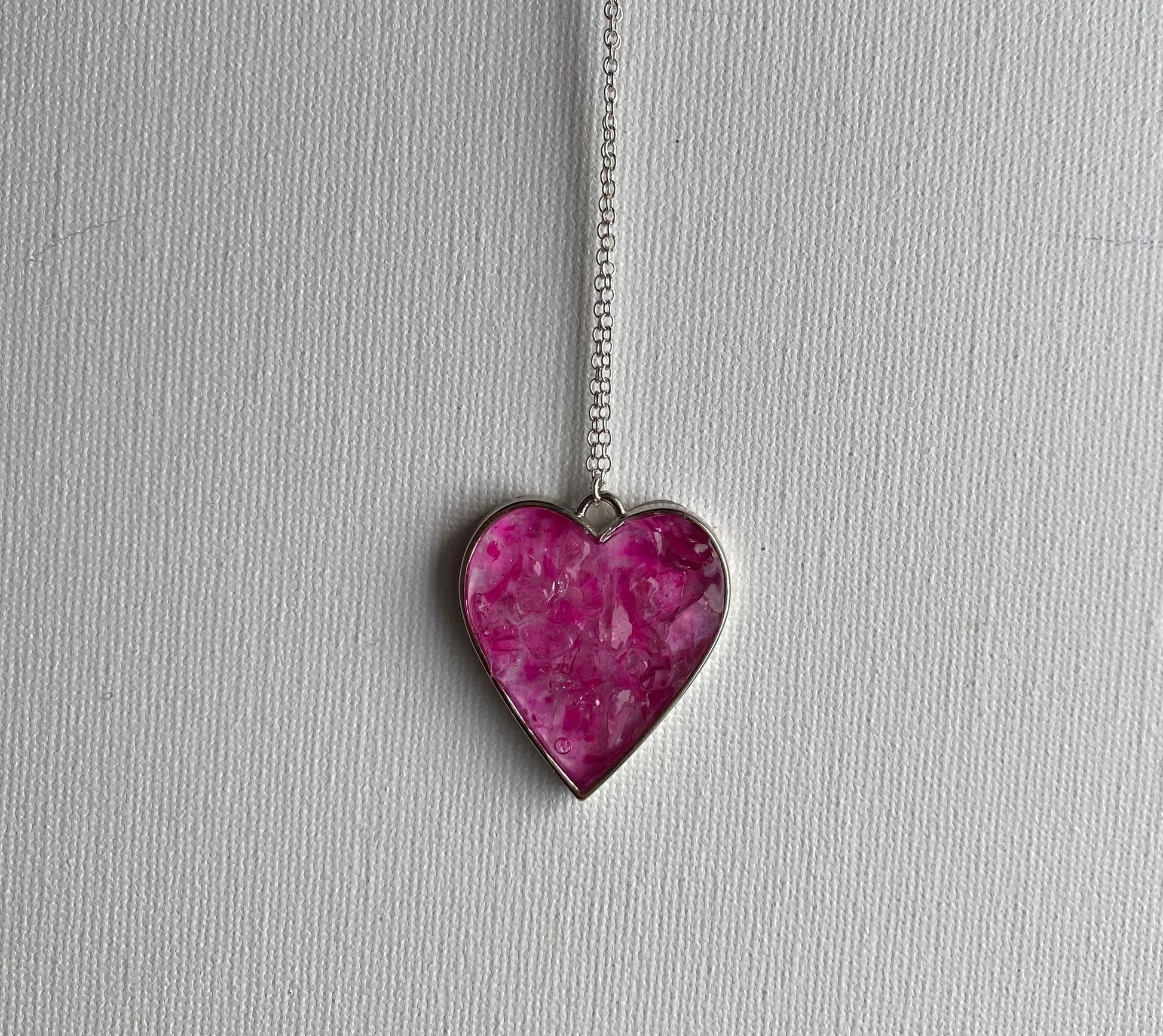 Barbiecore Heart Necklace Unique Handmade