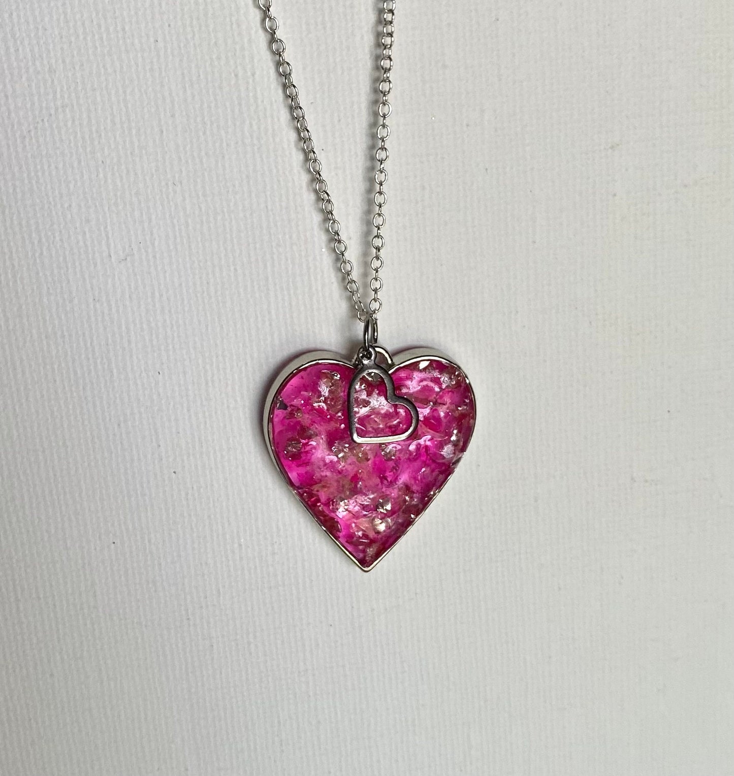 Perfect Barbie Pink Necklace Heart with Heart