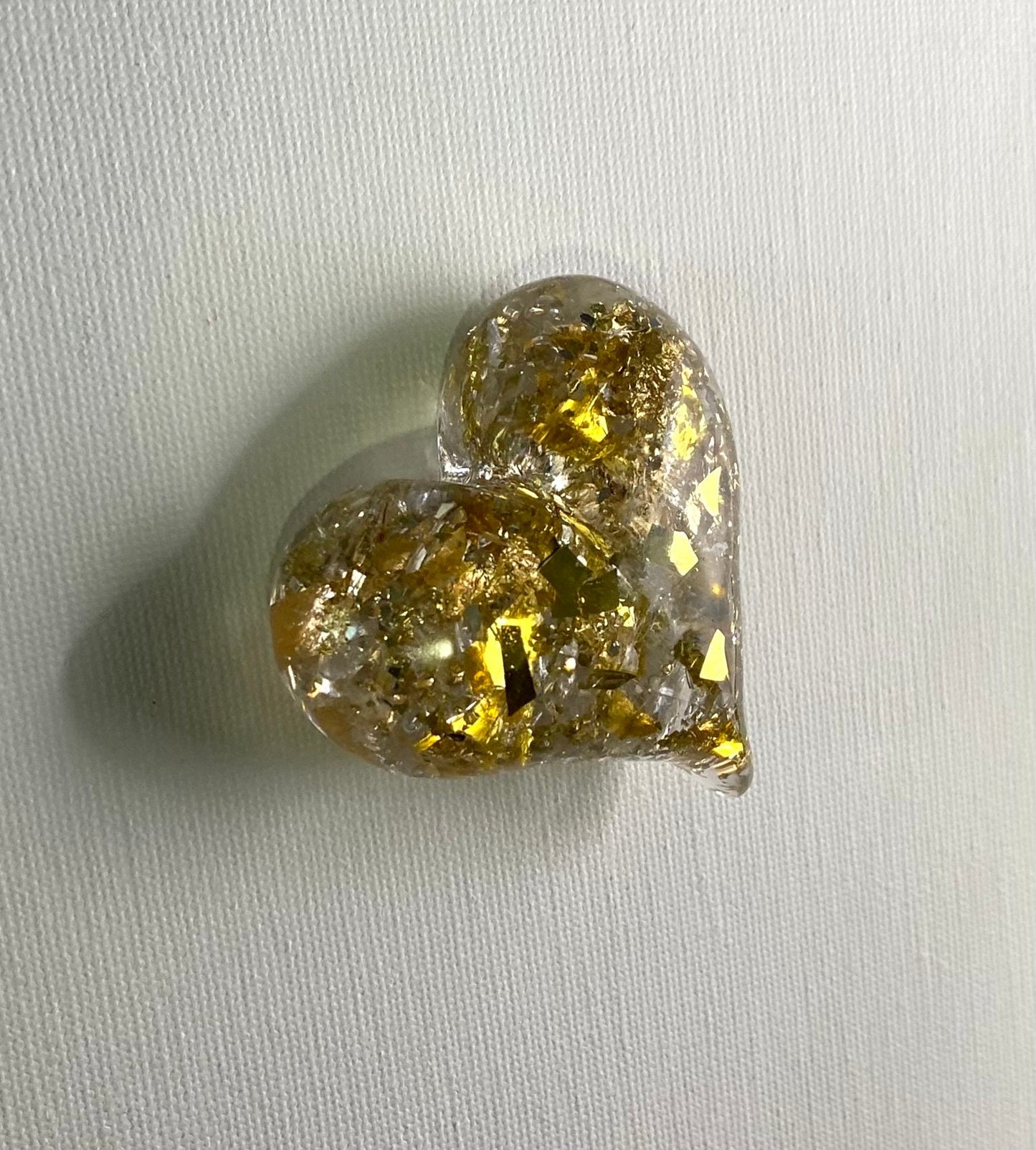 My Perfectly Imperfect Heart Paperweight made from Recycled Glass - Small Gold